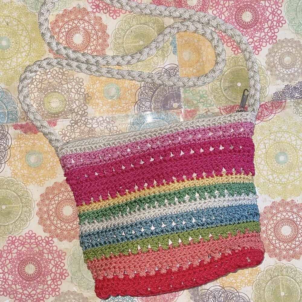 Vintage Macrame Crossbody Bag/Purse